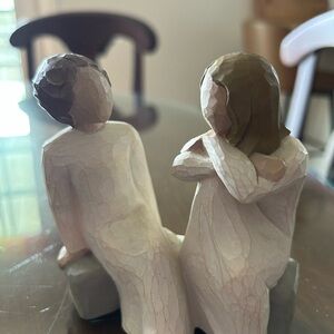 Willow Tree Heart and Soul Sculpture in Cream and Brown